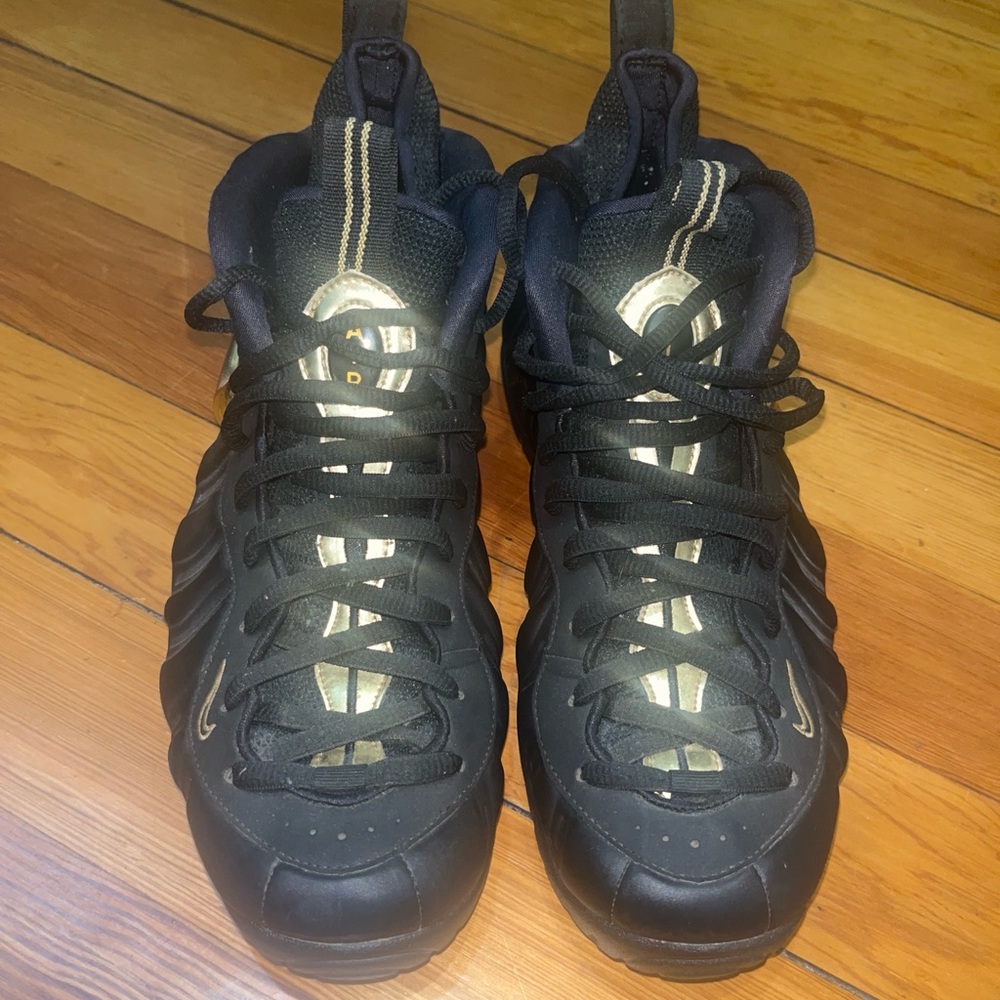 Black Nike Foamposites with Gold Accents